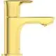 Standventil in Brushed Gold von Ideal Standard, mit horizontalem Auslauf und einfacher Griffbedienung, lässt sich für verschiedene Waschbeckeninstallationen nutzen.